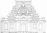 Architecture Temple Drawing Indian Drawings Hindu India Sketch Temples Painting 2976 Tanjore sketch template