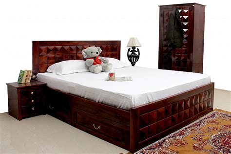antilia diamond bed  storage sheesham wood furniture