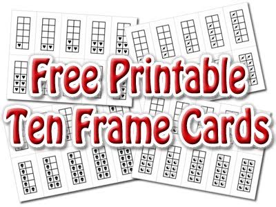 spinners  primary   linton academy printable ten frame cards
