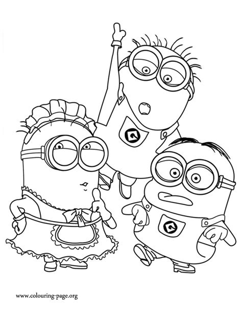 minions tom mark  phil coloring page