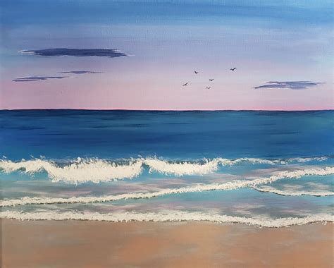 latest painting sunset beach drawing perangkat sekolah