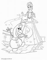Coloring Pages Elsa Olaf Printable Colouring Frozen Disney Girls sketch template