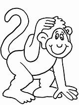 Coloring Monkey Book Pages Animal Kids Print Popular sketch template