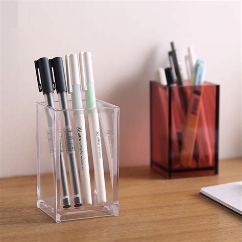 acrylic pencil   holder makeup brush organizer acrylic  pencil holder square  holder