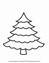 Tree Christmas Printable Drawing Template Easy Coloring Choose Board Small sketch template