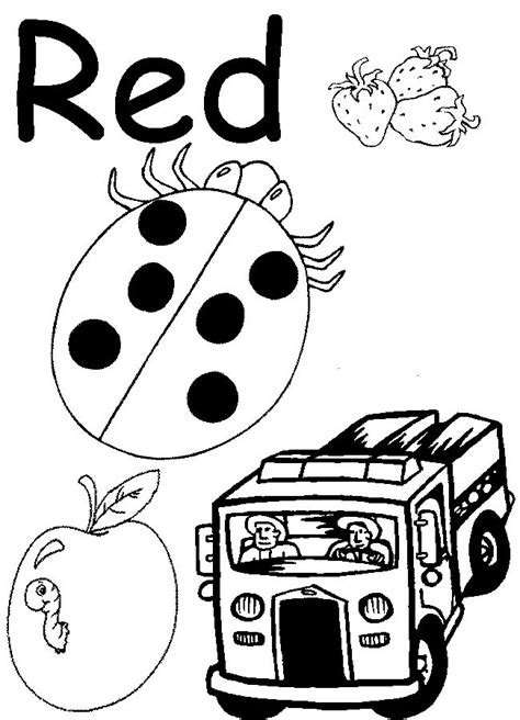 red lesson coloring worksheets  kindergarten color worksheets