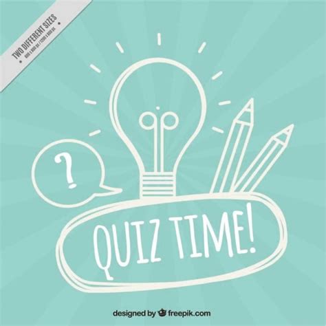 blue quiz background  light bulb  pencils vector