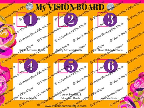 vision board  vision board sheet printable sheet vision board