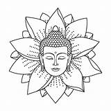 Buddha Coloring Lotus Head Tattoo Pages Drawing Vector Print Getcolorings Mandala Buddhismus Stock Getdrawings Kunst Tattoos Preview Isolated Sign Background sketch template