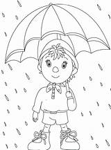 Coloring Rain Pages Raincoat Noddy Spring Umbrella Cartoon Getcolorings Colouring Printable Sheet Walking Choose Board sketch template