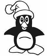 Penguin Coloring Santa Christmas Pages Hat Clipart Printable Gif Print Penguins Kids Cliparts Little Printactivities Printables Template Blue Clip Library sketch template
