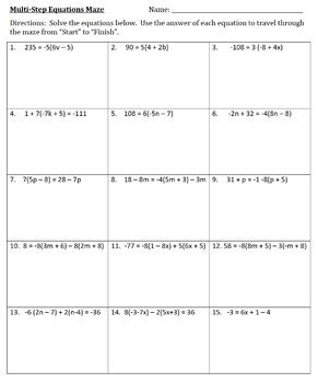 solving equations multi step equations  variables   sides