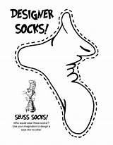 Crafts Seuss Dr Socks Sock Coloring Activities Preschool Fox Suess Craft Pages Own Kindergarten Printable Color Designer Print Theme Projects sketch template