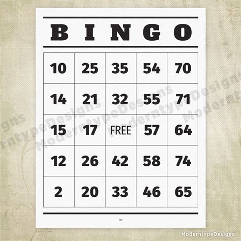 bingo cards   printable