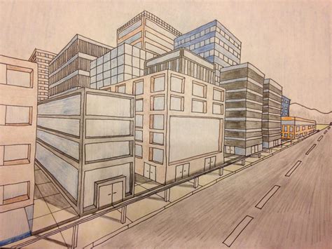 cool   draw buildings   point perspective ideas