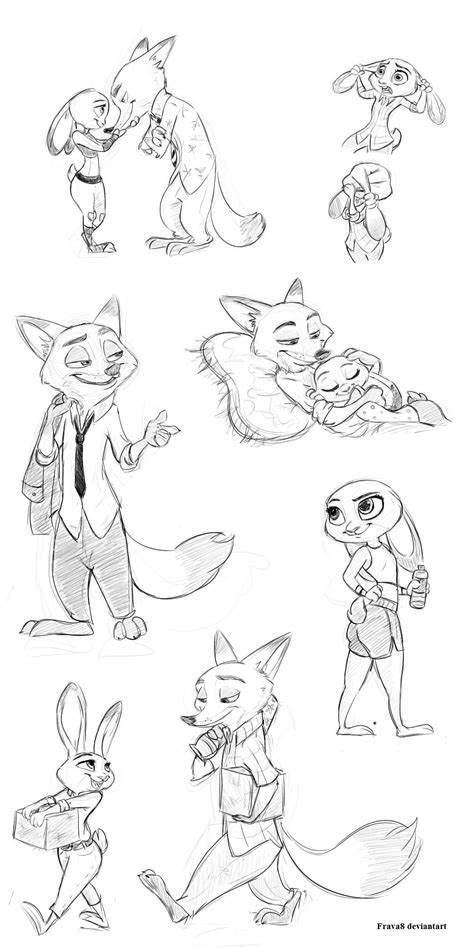 Nick And Judy Sketch 1 By Frava8 On Deviantart