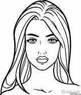 Coloring Face Pages Girl Print Popular sketch template