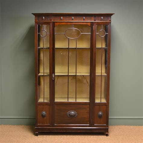 fine quality edwardian walnut antique display cabinet antiques world