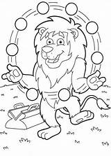 Juggling Coloring Lion Ball Many sketch template