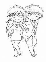 Coloring Emo Pages Disney Anime Couple Cute Comments sketch template