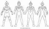 Ultraman Dyna Gaia sketch template