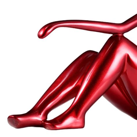 sculpture moderne femme assise rouge statue shop