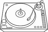 Dj Turntable Clipart Record Player Line Turntables Clip Table Drawing Turn Transparent Cliparts Background Sweetclipart Coloring Vinyl Easy Library Simple sketch template