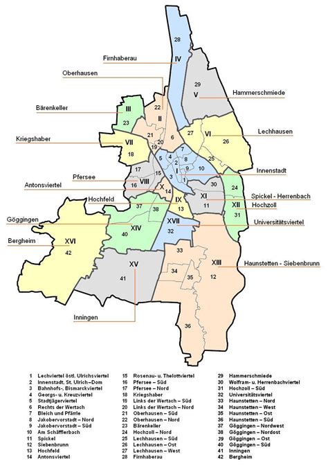 liste der planungsraeume und stadtbezirke von augsburg