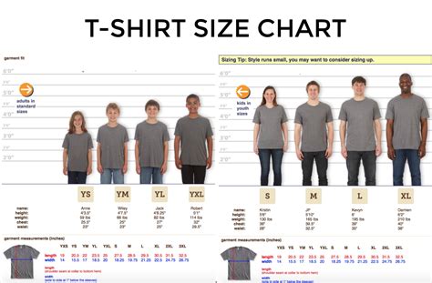 shirt size chart  shop