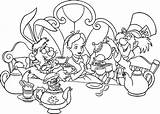 Alice Wonderland Coloring Tea Pages Party Printable Disney Boston Drawing Colouring Kids Color Cartoon Getdrawings Da Drawings Characters Print Sheets sketch template