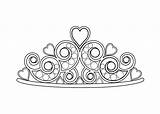 Diadem Tiara Krone Ausmalbilder Crowns Prinzessin Malvorlage Coroa Colorir Tiaras Freecreatives 4kids sketch template
