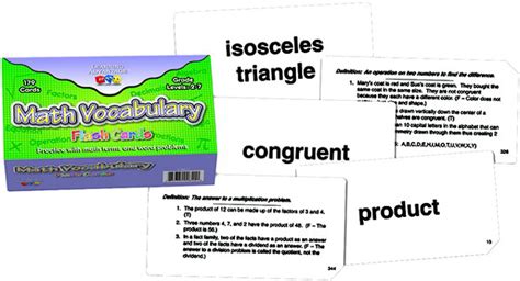 math vocabulary flash cards flash cards  teacher supply source