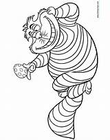 Easter Coloring Pages Cat Cheshire Disney Egg Disneyclips Alice sketch template