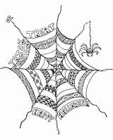 Coloring Spider Halloween Web Pages Adult Adults Print Printable Drawing Webs Scary Getdrawings Getcolorings Fall Visit Color sketch template