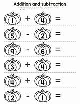 Pumpkin Addition Subtraction Worksheets Kindergarten Worksheet Itsybitsyfun Math Three Two sketch template
