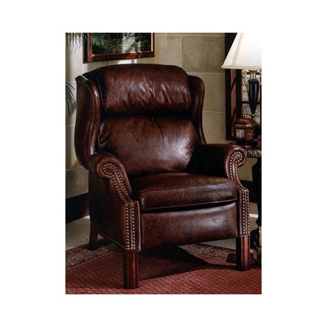 chippendale leather reclining wing chair   bradington young