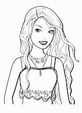Coloring Barbie Pages Fashion Popular sketch template