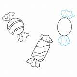 Candy Draw Drawing Step Small Easy Line Wrapper Set sketch template