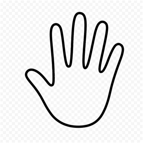 hd black outline  hand print clipart png hand outline hand