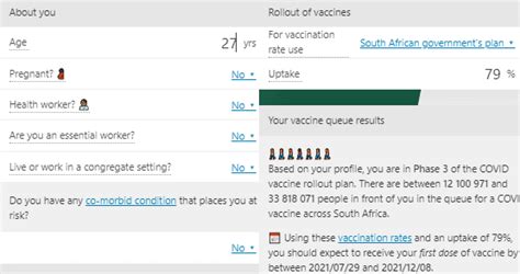 vaccine calculator sa heres     offered  covid  jab