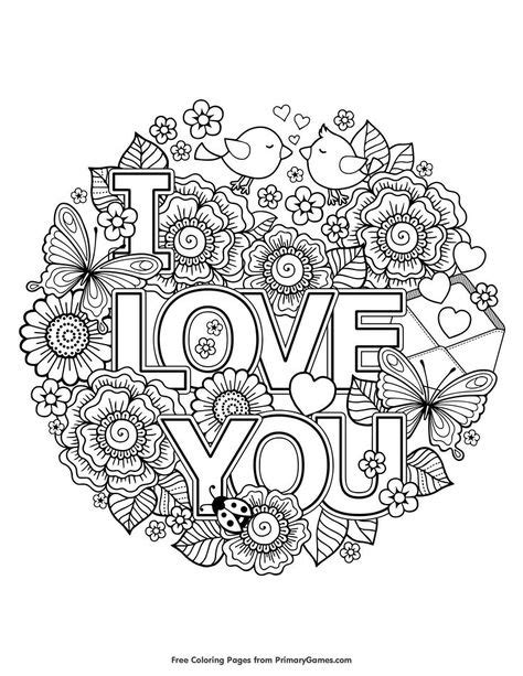 love  coloring page  adults valentine coloring pages love