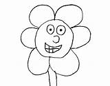 Coloring Smiling Flower Flowers Coloringcrew Vase sketch template