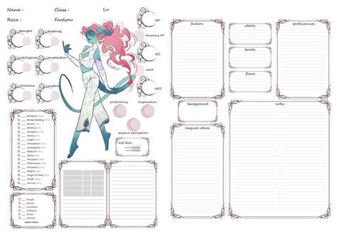 Dnd Personalized Character Sheets Dnd Character Sheet Character