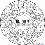 Unicornio Mandalas Unicornios Coloring Imprime Preescolar Ninas sketch template