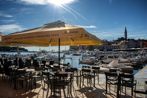 cozy coffee shops bars and restaurants in the old center of rovinj