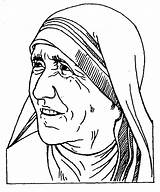 Coloring Clipart Teresa Mother Nun Drawing Cliparts Pages Thank Eyebrow Colouring Getdrawings Madre Para Calcuta Favorites Add Library Colorir Webstockreview sketch template