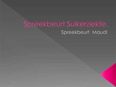 spreekbeurt suikerziekte geen suikerziekte