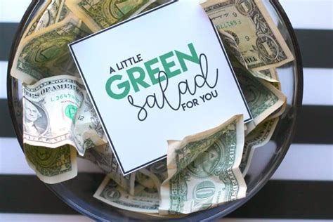 green salad money gift  girl   glue gun