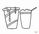 Milkshake Coloring Pages Clipart Printable Glass Drinks Color Drawing sketch template