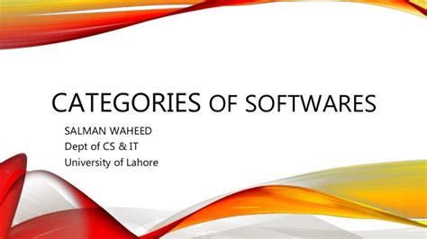categories  softwares